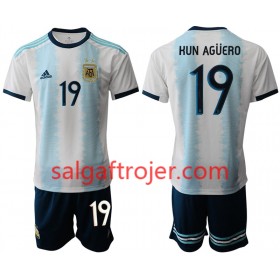 Argentina Fodboldtrøjer Sergio Agüero 19 Børn Hjemmebanesæt Copa América 2019 Kort ærmer